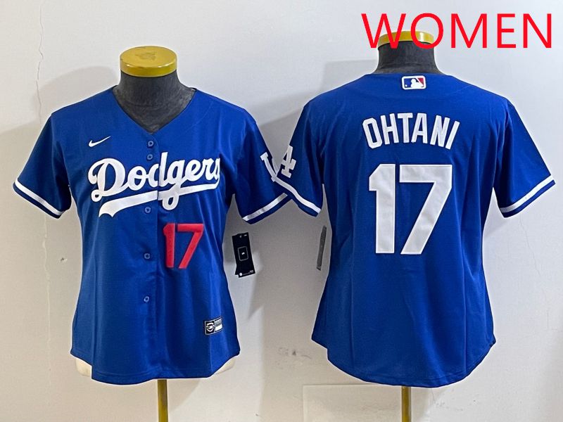 Women Los Angeles Dodgers #17 Ohtani Blue Game 2025 Nike MLB Jersey style 3187